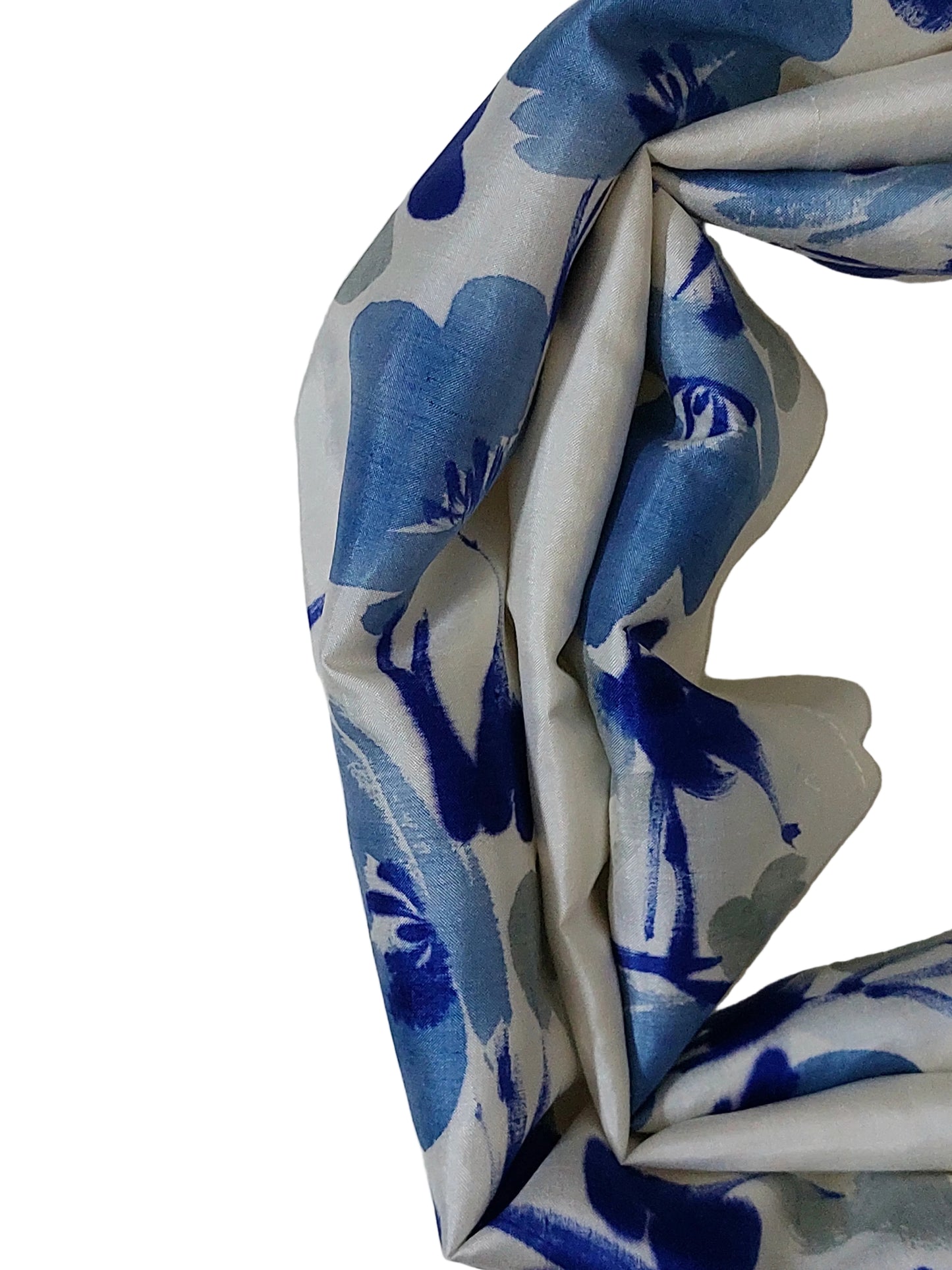 Handpainted Silk Stole– Blue Basant Bliss