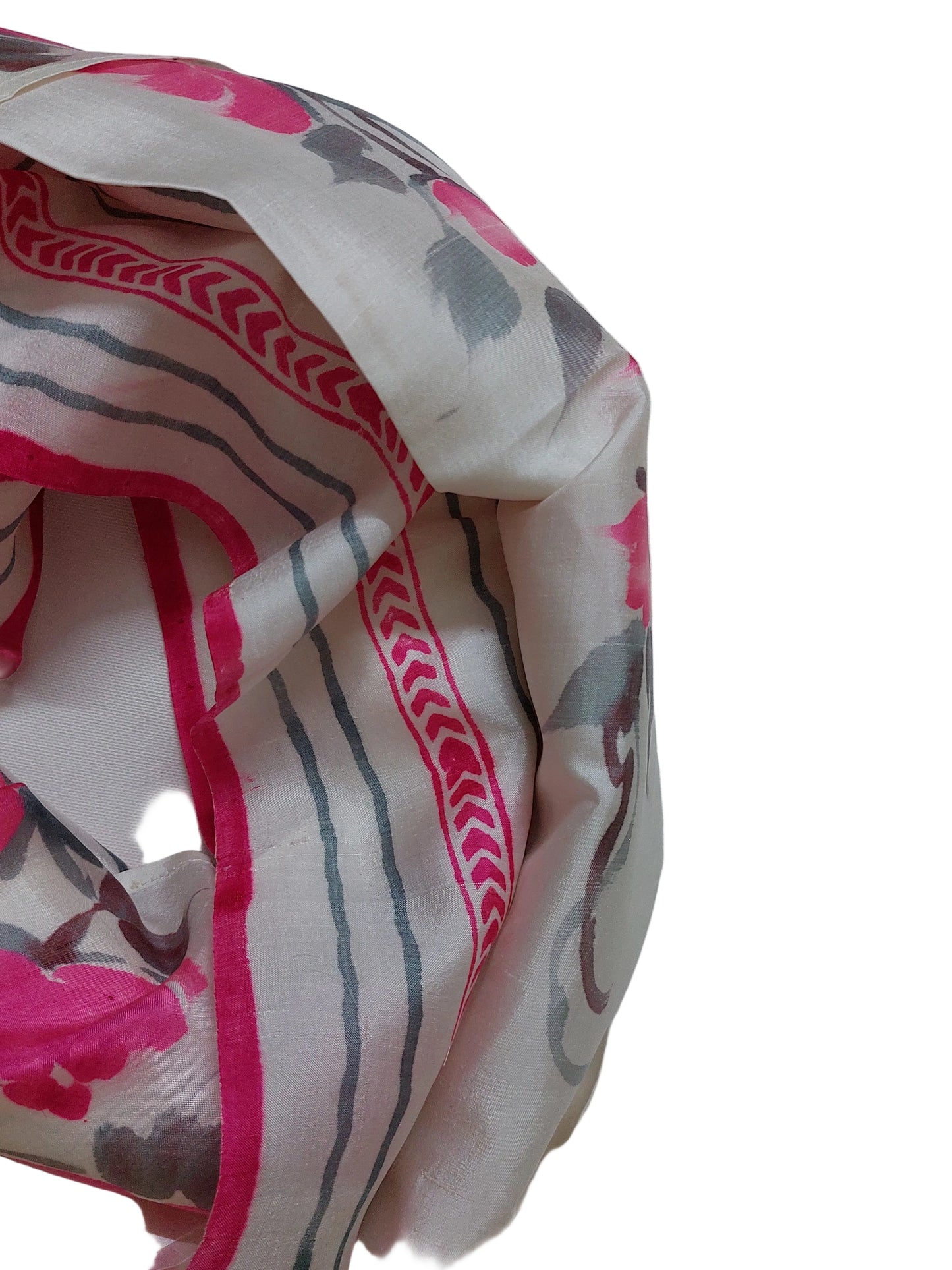 Handpainted Silk Stole– Pink Peony Power