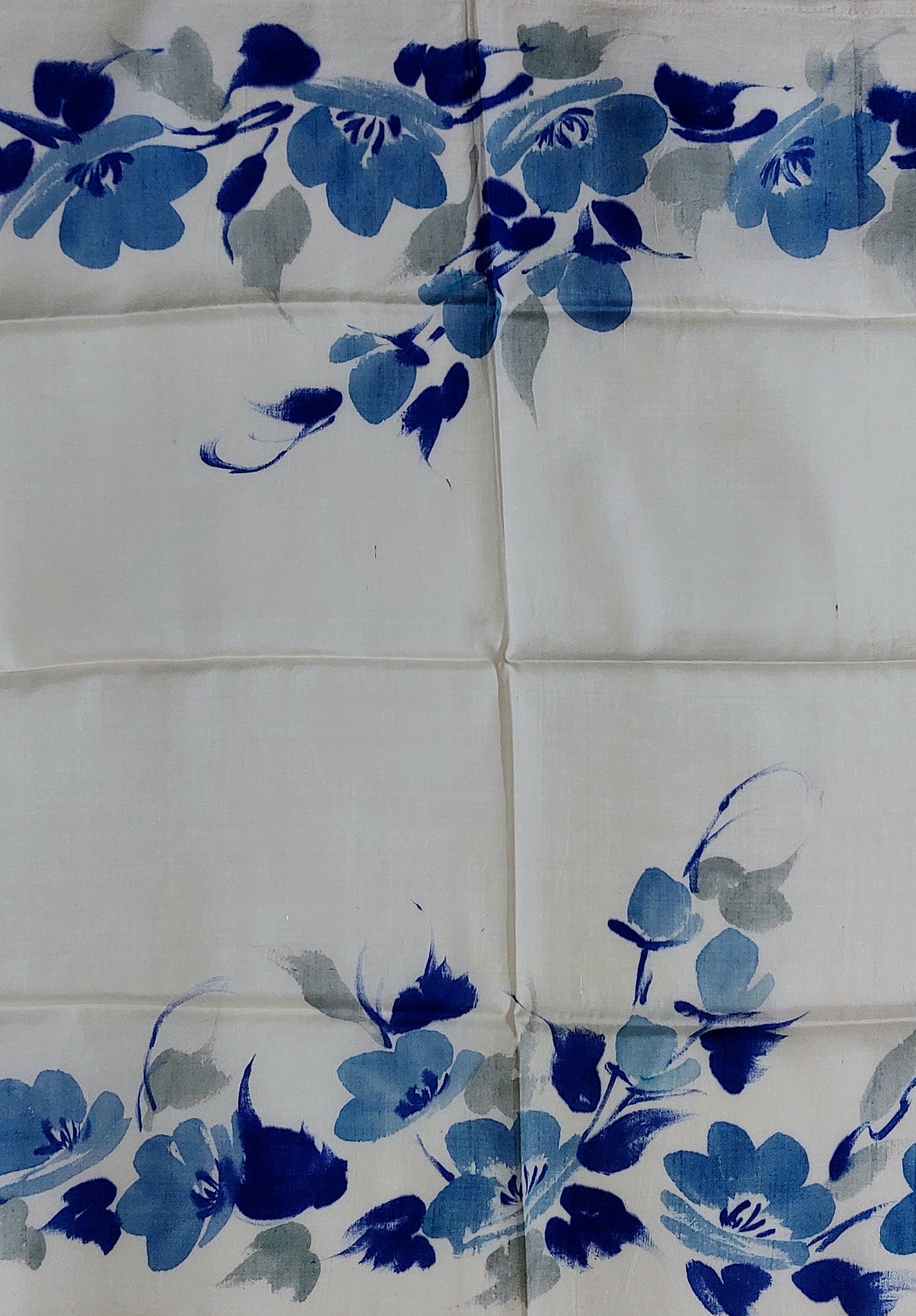 Handpainted Silk Stole– Blue Basant Bliss