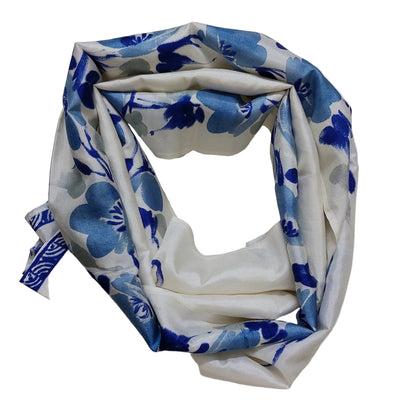 Handpainted Silk Stole– Blue Basant Bliss