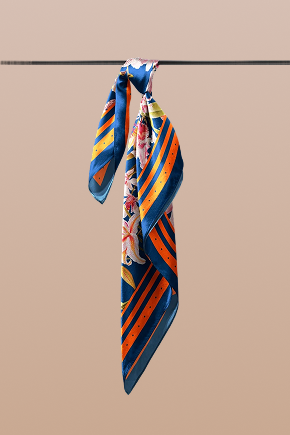 Blue Pomegranate Stole | 90x90 cm